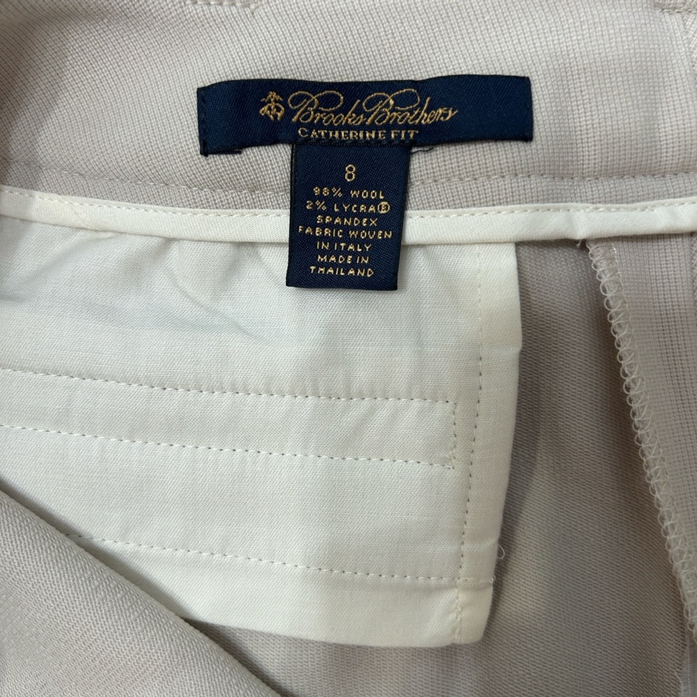 Brooks Brothers Catherine Fit Tailored Trousers, Beige, Size 8, EUC - Picture 3 of 5